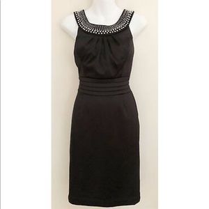 WHBM Black Pearled Neckline Dress Sz 0